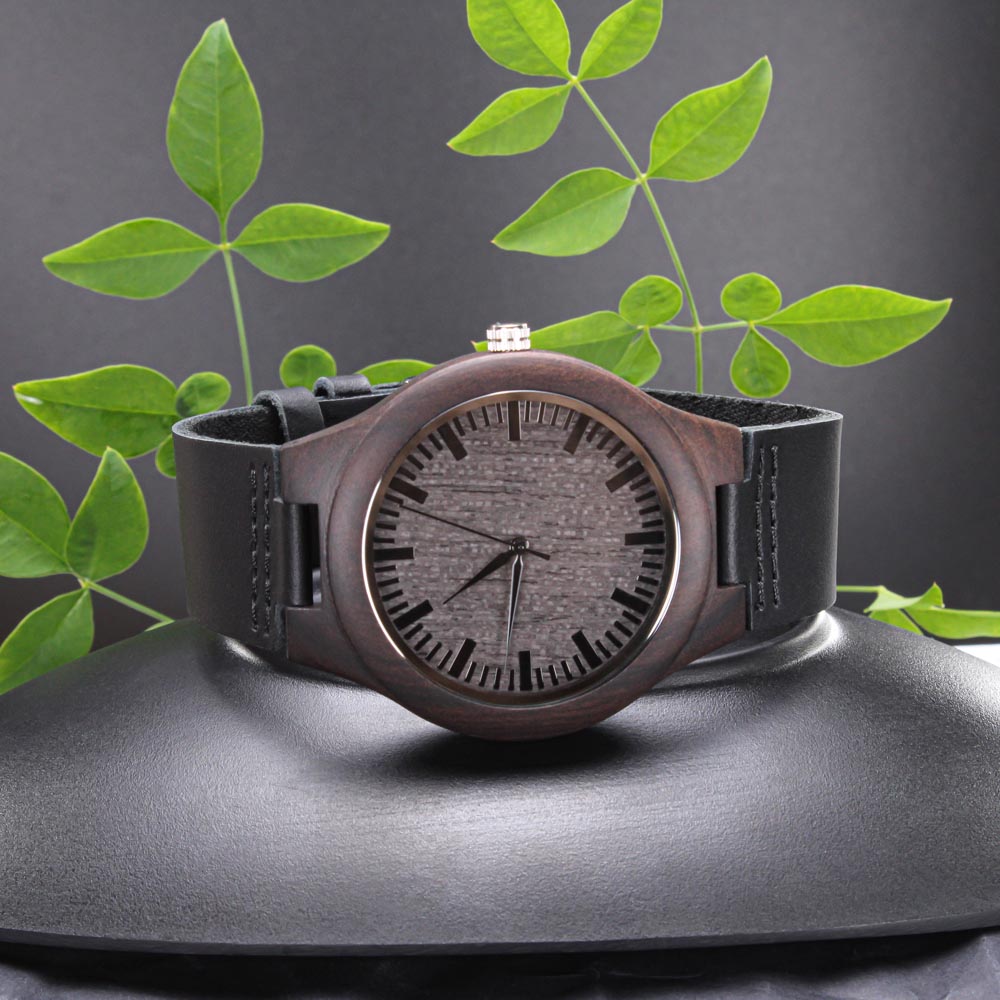 JG Custom Engraved Real Wooden Wrist Watch!