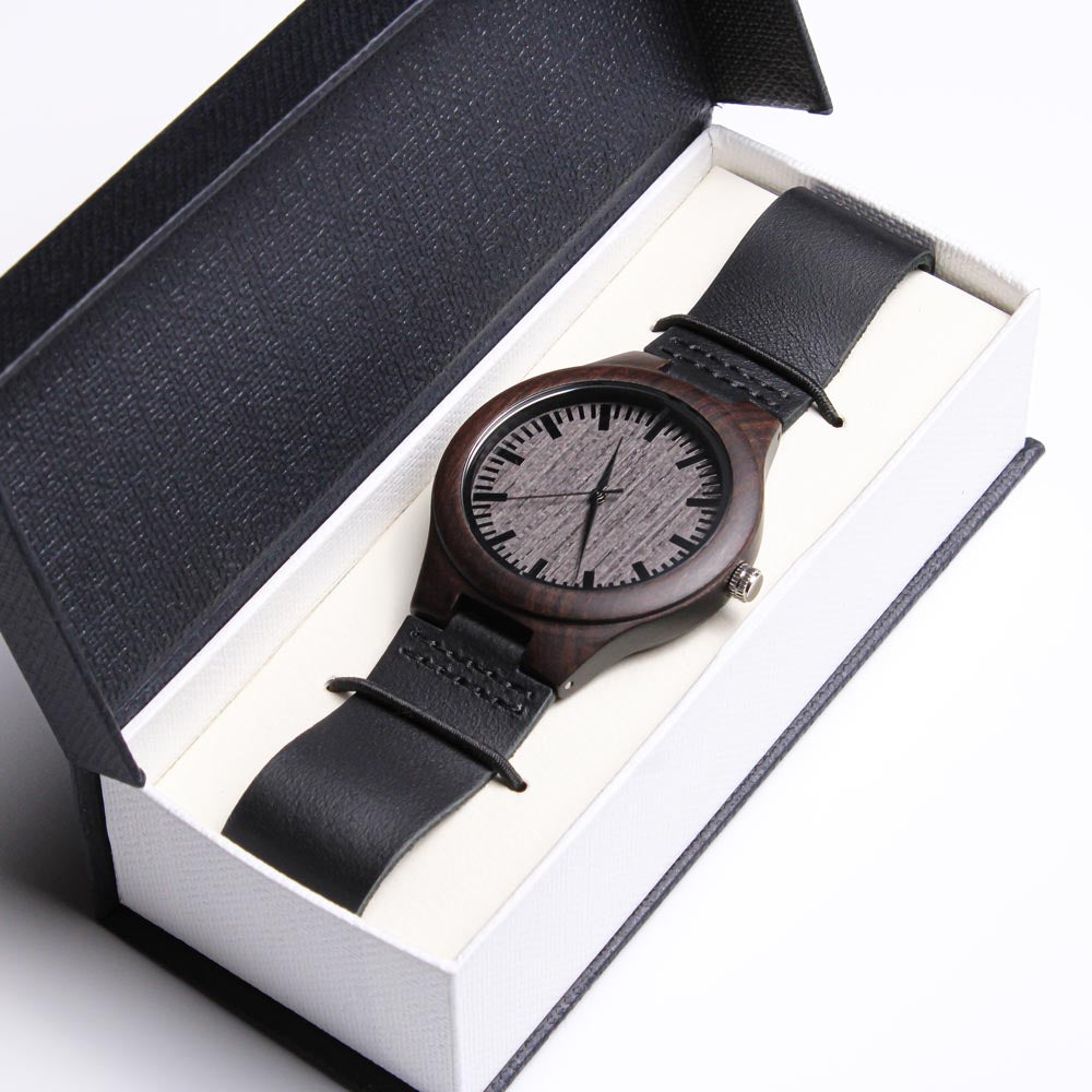 JG Custom Engraved Real Wooden Wrist Watch!
