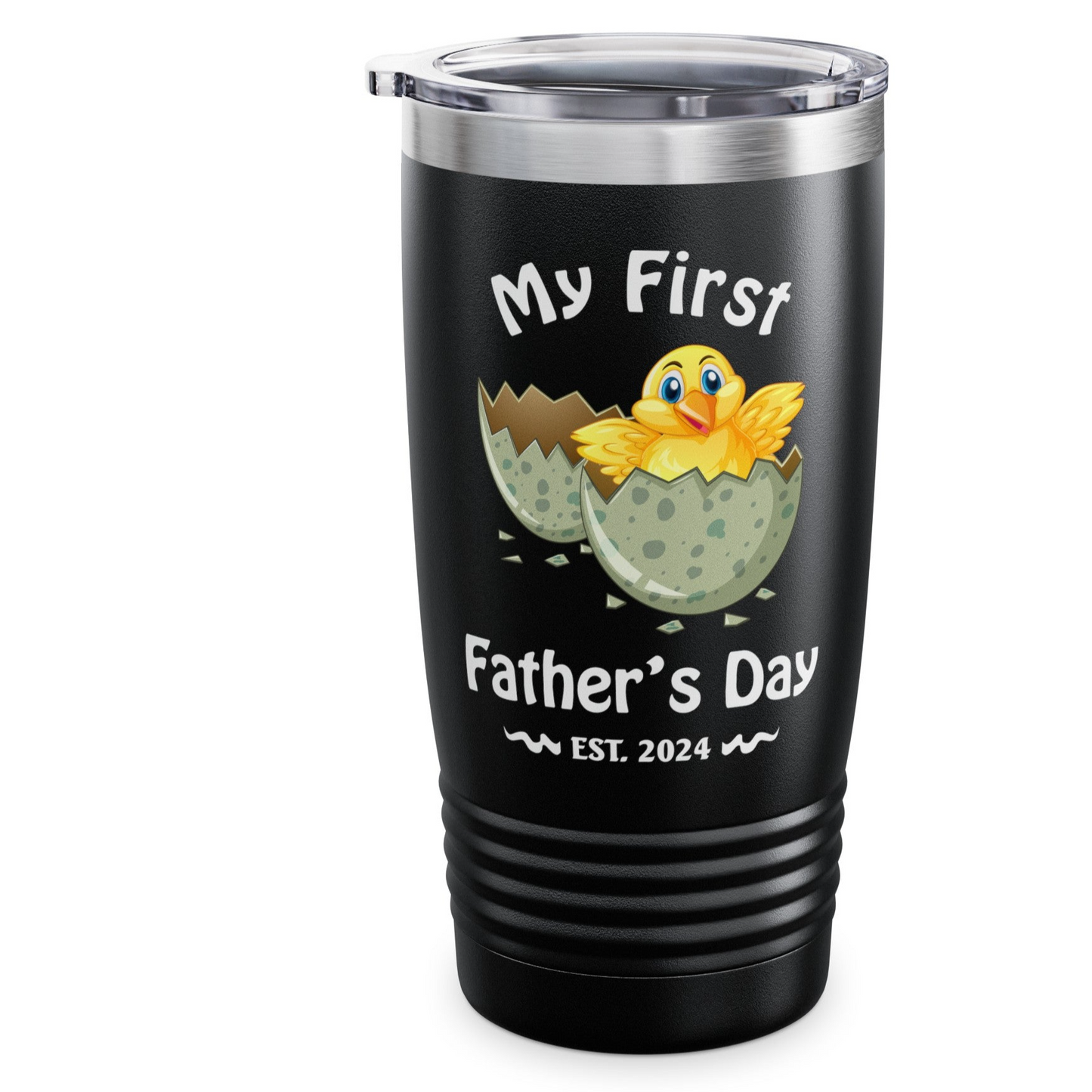 My First Father's Day 2024, with hatching chick - Ringneck Tumbler, 20oz