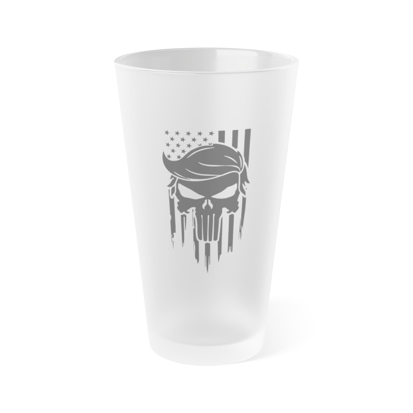 Flag Skull - Frosted Pint Glass, 16oz