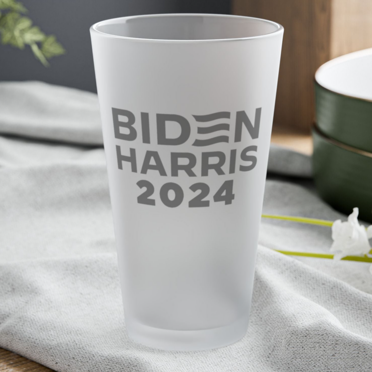 2024 BIDEN - HARRIS - Frosted Pint Glass, 16oz