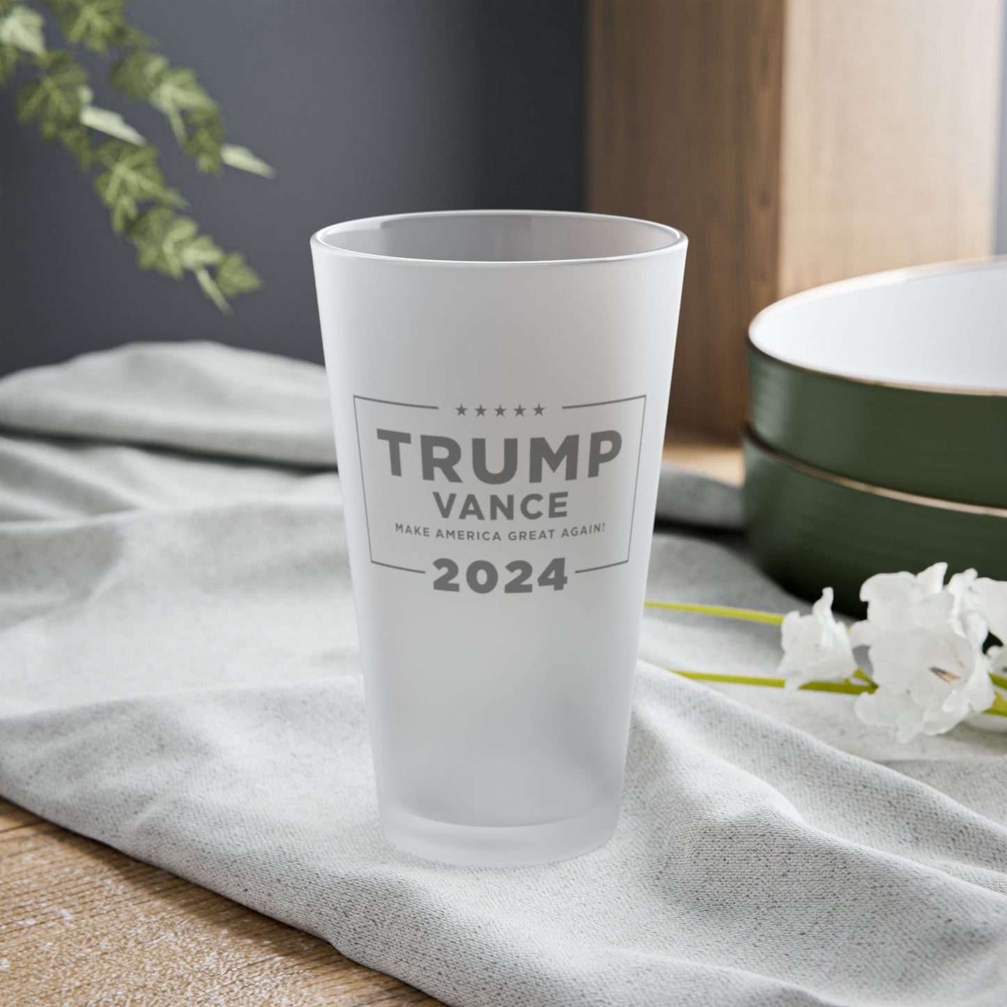 2024 TRUMP - VANCE - Frosted Pint Glass, 16oz