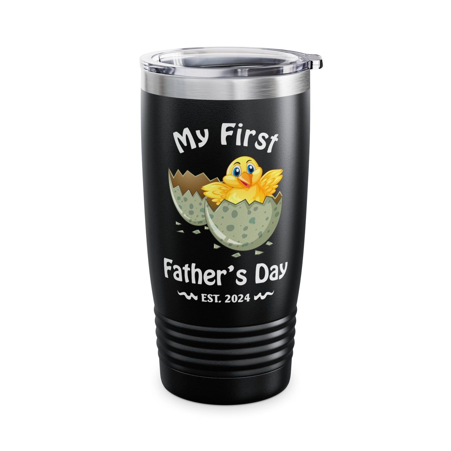 My First Father's Day 2024, with hatching chick - Ringneck Tumbler, 20oz