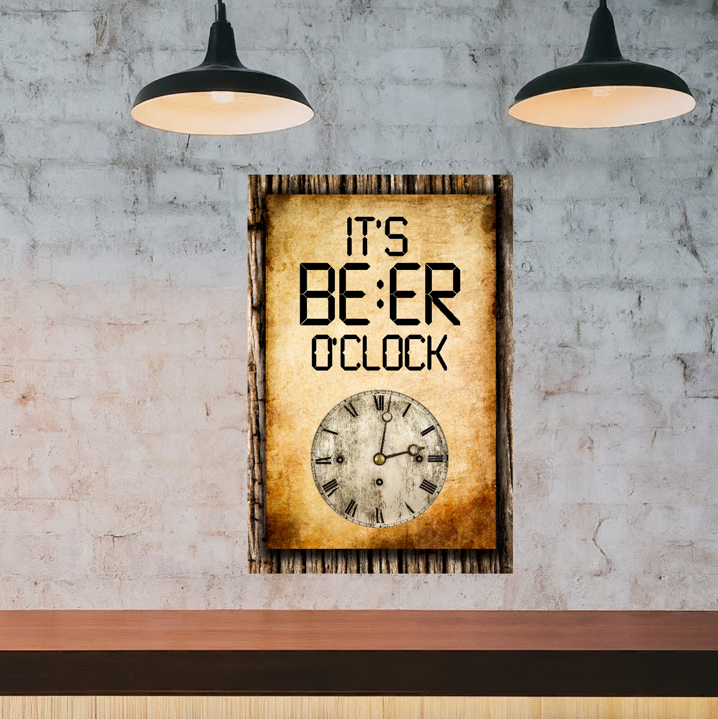 It's BEER O'clock (clock) - 12" x 18" Vintage Metal Sign