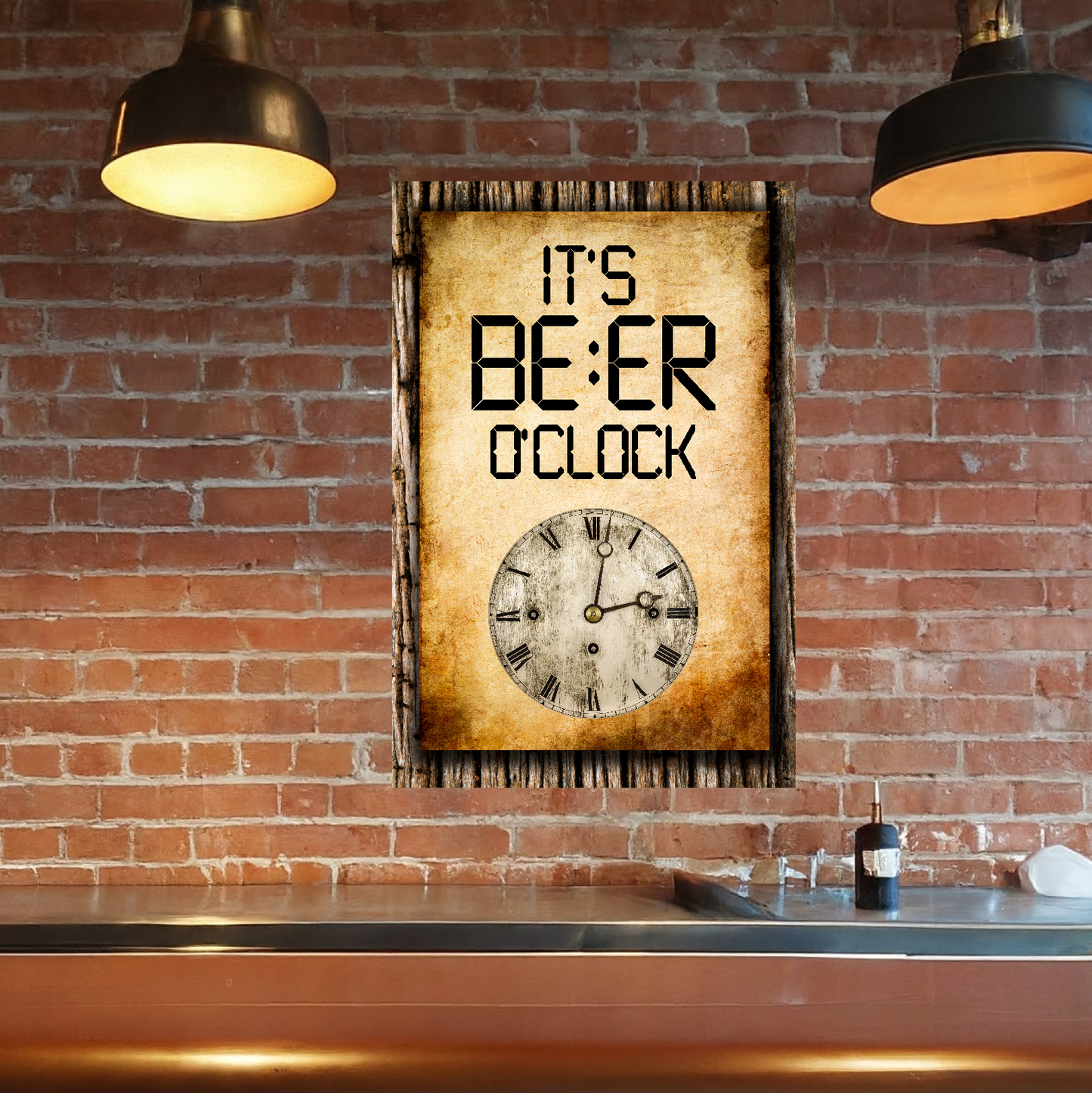 It's BEER O'clock (clock) - 12" x 18" Vintage Metal Sign