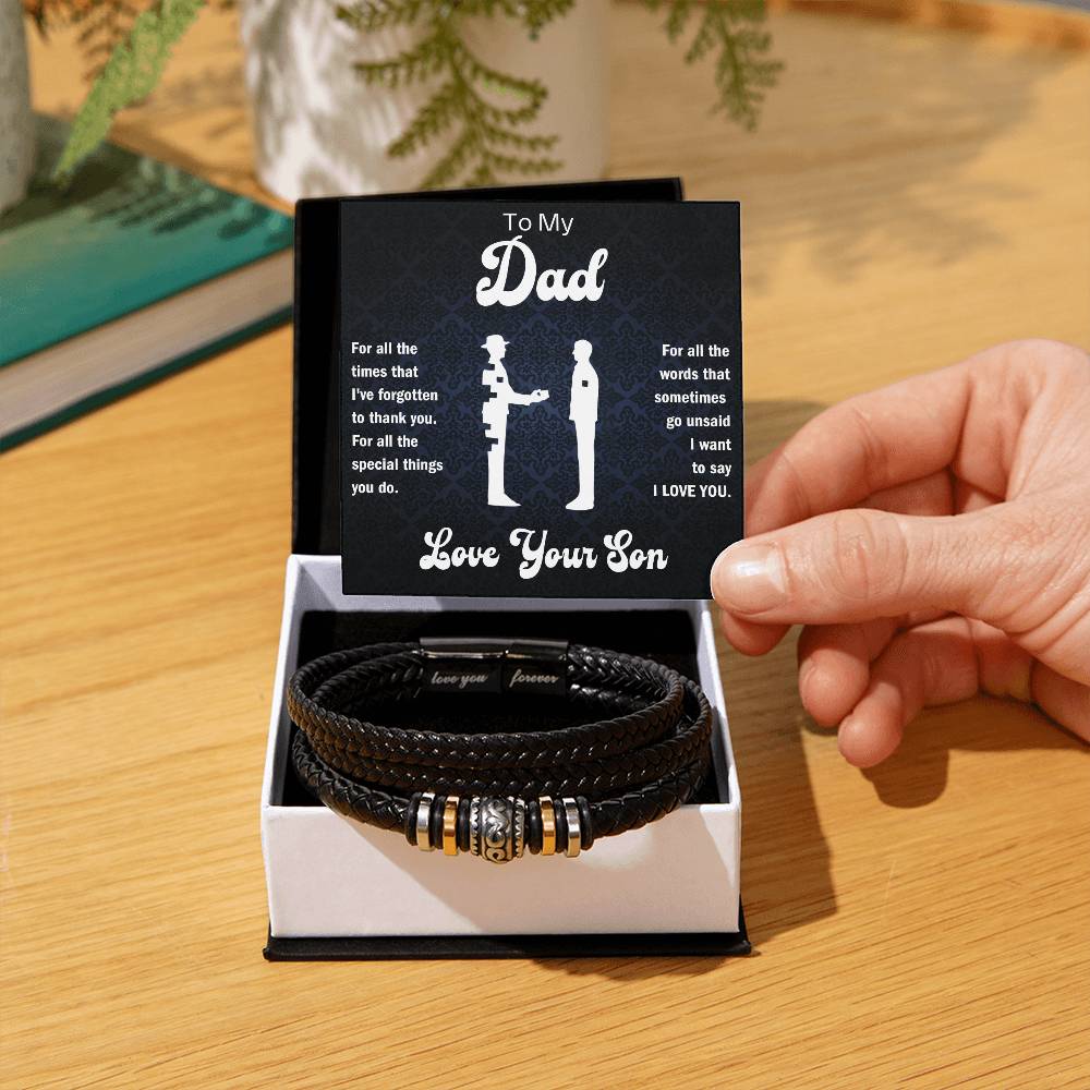 To My Dad - For all the special things you do. - Love, Your Son - Men's "Love You Forever" Bracelet