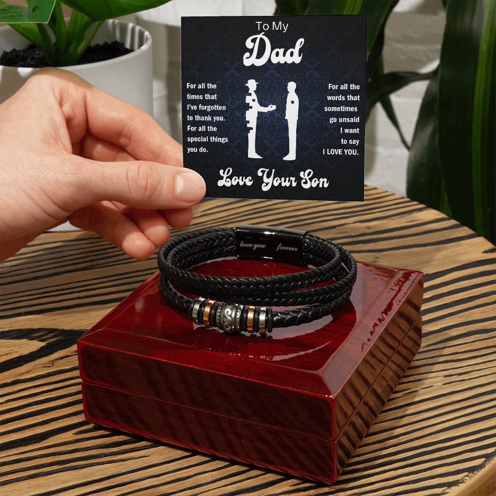 To My Dad - For all the special things you do. - Love, Your Son - Men's "Love You Forever" Bracelet