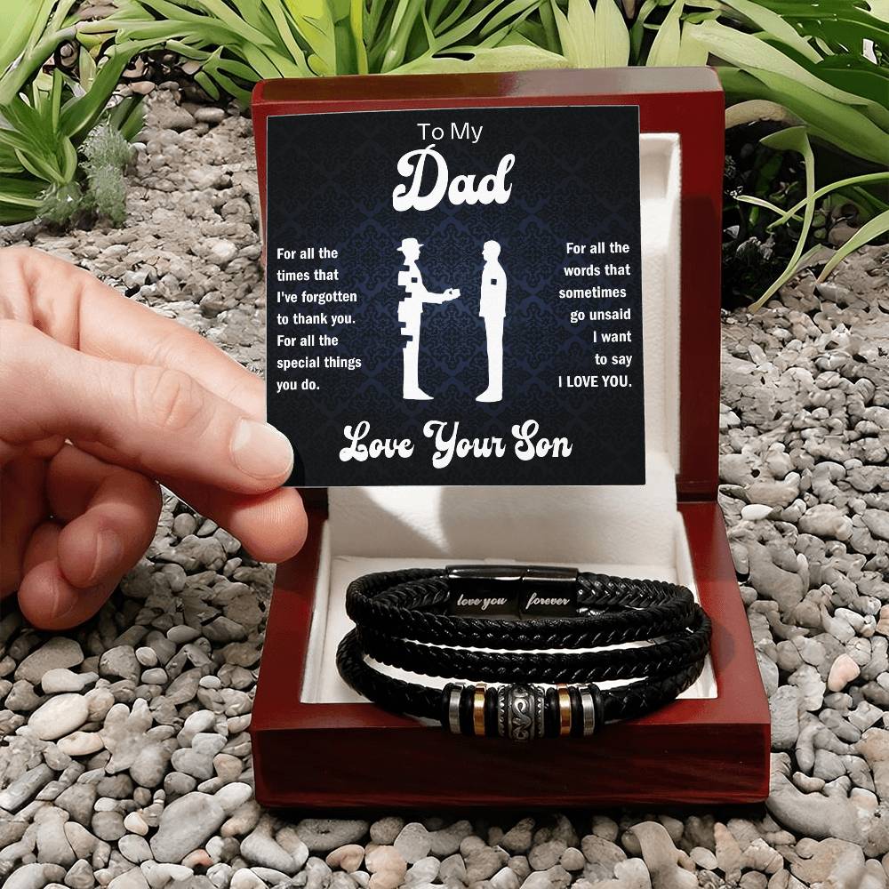 To My Dad - For all the special things you do. - Love, Your Son - Men's "Love You Forever" Bracelet