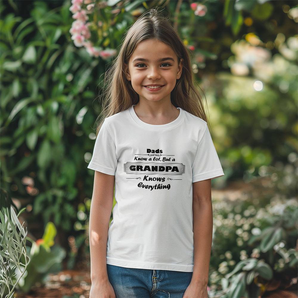 DAD knows a lot, but a GRANDPA Knows Everything - Bella + Canvas 3001Y Youth T-Shirt!