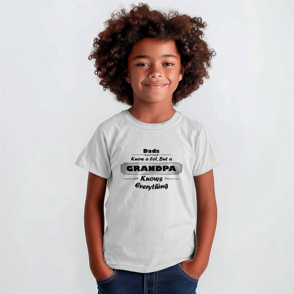 DAD knows a lot, but a GRANDPA Knows Everything - Bella + Canvas 3001Y Youth T-Shirt!